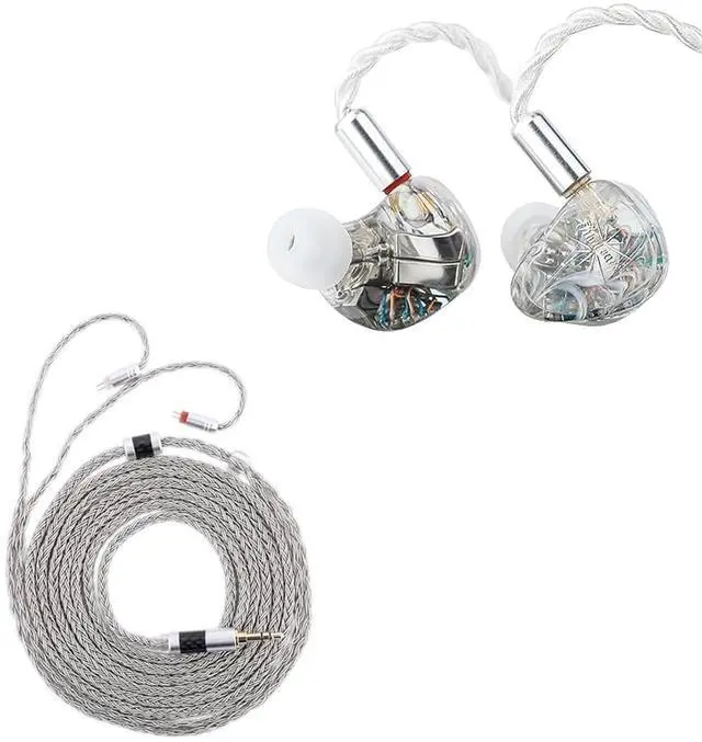 Main image of Kiwi Ears Orchestra Lite Custom 8BA in-Ear Monitor IEM (Clear) + Tripowin Zonie IEM Cable(2Pin, Grey)