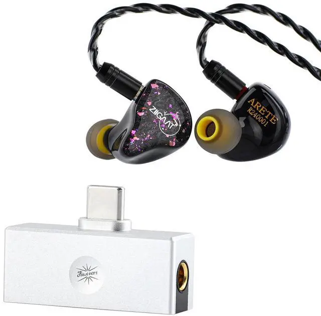 Main image of ZiiGaat x Fresh Reviews Arete in Ear Monitor, 1DD+4BA Hybrid Earphone IEM, Wired Gaming Earbuds & Kiwi Ears Allegro Mini Portable IEM DAC, in Ear Monitor Amplifier, USB C to 3.5/4.4mm Output