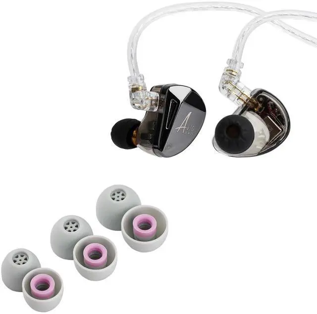 Main image of x KZ AS10 PRO 5BA Wired Earbuds (with Mic) Kiwi Ears Flex Earbud Tips, Replacement Silicone IEM Tips