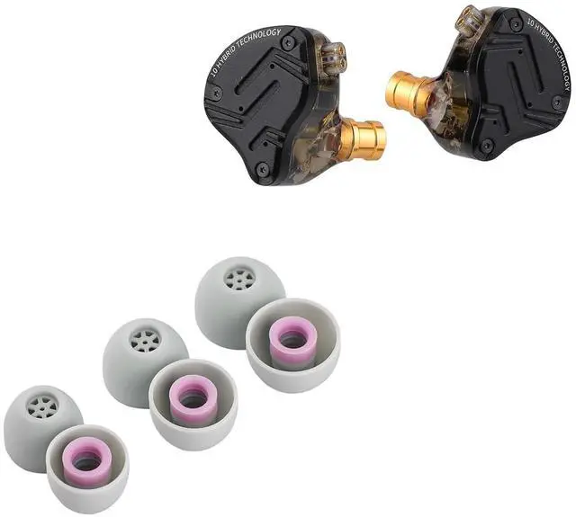 Main image of KZ ZS10 PRO X Upgraded 1DD+4BA Hybrid Driver HiFi in Ear Earphones(Without Mic) + Kiwi Ears Flex Earbud Tips 3 Pairs, S/M/L Size
