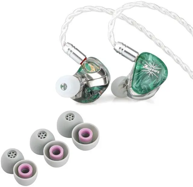 Main image of Kiwi Ears Orchestra Lite Performance Custom 8BA in-Ear Monitor(Green) + Kiwi Ears Flex Earbud Tips S/M/L Size