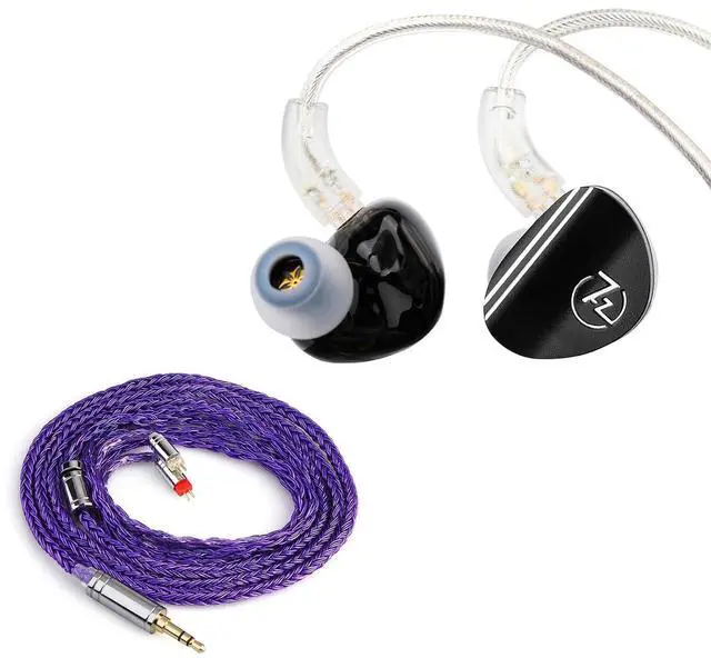 Main image of 7HZ SONUS in Ear Earphones(Black) + Tripowin Zonie 16 Core Earphone Cable(2pin-0.78mm, 3.5mm, Violet)