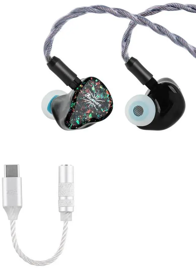 Main image of Kiwi Ears Astral 1DD+6BA Hybrid in Ear Monitor, Wired Earbuds, HiFi Studio Recording &Mixing Earphone Kiwi Ears AD1 Type-C to 3.5mm Female Headphone DAC Adapter Cable