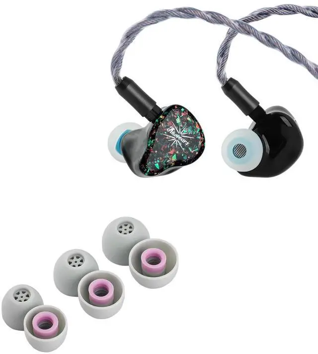 Main image of Kiwi Ears Astral 1DD+6BA Hybrid in Ear Monitor, Wired Earbuds, HiFi Studio Recording &Mixing Earphone + Kiwi Ears Flex Earbud Tips, Replacement Silicone IEM Tips