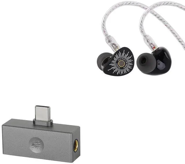 Main image of Kiwi Ears x B_Media: Chorus in Ear Monitor,DLC Diaphragm Dynamic Driver Wired Earbuds(Black, 3.5mm with Mic) Kiwi Ears Allegro Mini Portable IEM DAC, in Ear Monitor Amplifier