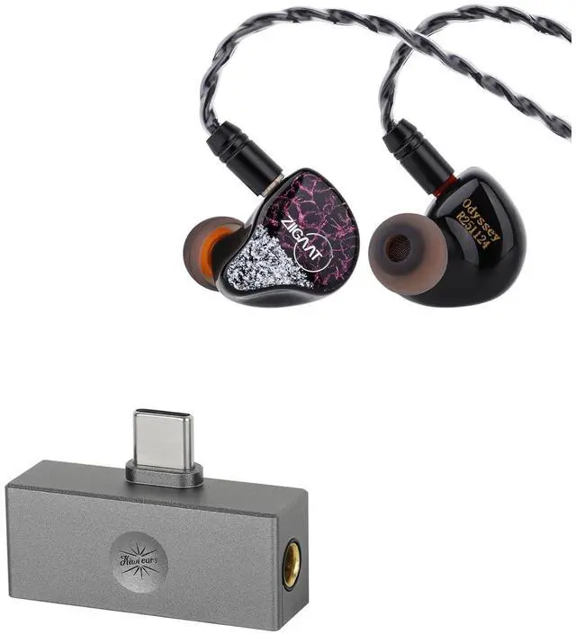 Main image of ZiiGaat Odyssey inEar Monitor, 1DD+3BA Hybrid IEM Earphone, Wired Gaming Earbuds + Kiwi Ears Allegro Mini Portable IEM DAC