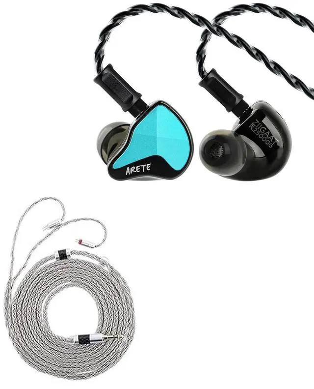 Main image of ZiiGaat x Fresh Reviews Arete II IEM,2nd Gen 1DD+4BA Hybrid in Ear Monitor,Wired HiFi Earbuds (Blue) + Tripowin Zonie IEM Cable, 2m Long Earbud Cord(2Pin)