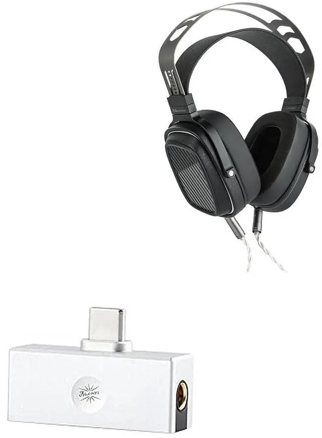 Main image of HarmonicDyne Romantic Open-Back Over-Ear Headphones, 60mm Bamboo Fiber Bio-Composite Driver Kiwi Ears Allegro Mini Portable IEM DAC, in Ear Monitor Amplifier, USB C to 3.5/4.4mm