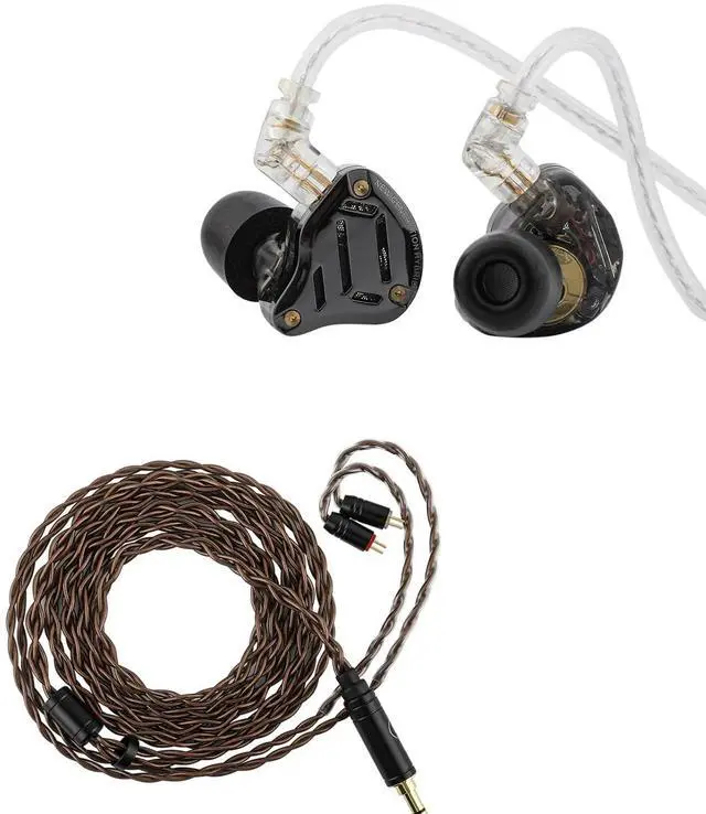 Main image of KZ ZS10 PRO 2 in Ear Monitor IEM, 1DD+4BA Hybrid Wired Earbuds, with 4-Level Tuning Switch + ZiiGaat Z-01 IEM Cable, 4 Core Single Crystal Copper Wire