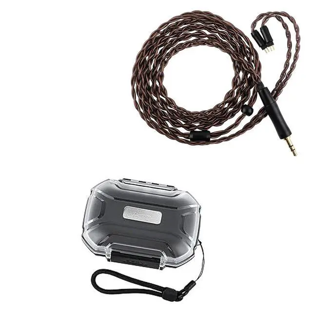 Main image of Kiwi Ears Terras IEM Cable,4N Single Crystal Copper 32AWG 4-Core in Ear Monitor Cord LC02 in Ear Monitor Case, Portable Earbud Hard Case, Waterproof Earphone Storage Bo