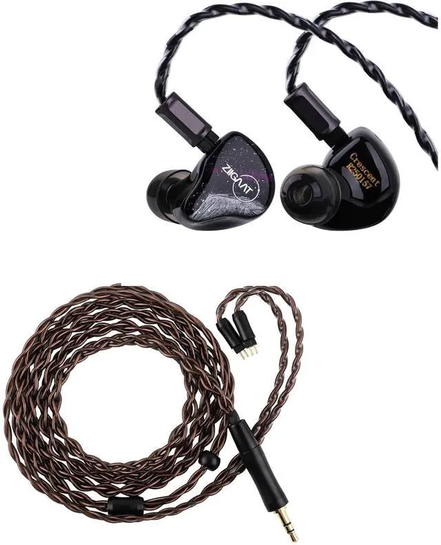 Main image of ZiiGaat Crescent in Ear Monitor, Premium 2DD+2BA Hybrid IEM Earphone, Isobaric Bass, Vintage Analog Sound ZiiGaat Crescent in Ear Monitor, Premium 2DD+2BA Hybrid IEM Earphone, Isobar