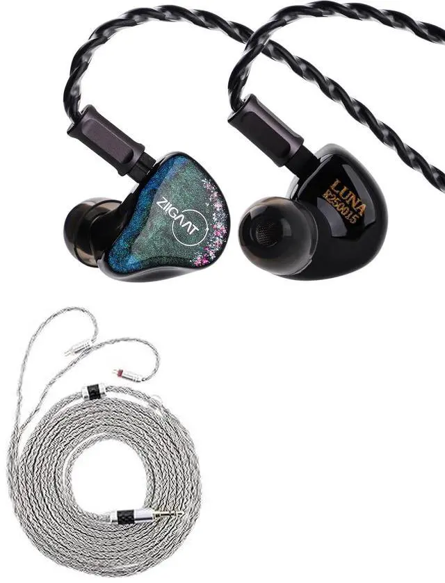 Main image of ZiiGaat Luna 6BA HiFi in Ear Monitor, Studio Monitor & Stage Performance IEM Earphones with Fast Response Tripowin Zonie IEM Cable, 2m Long Earbud Cord(2Pin)