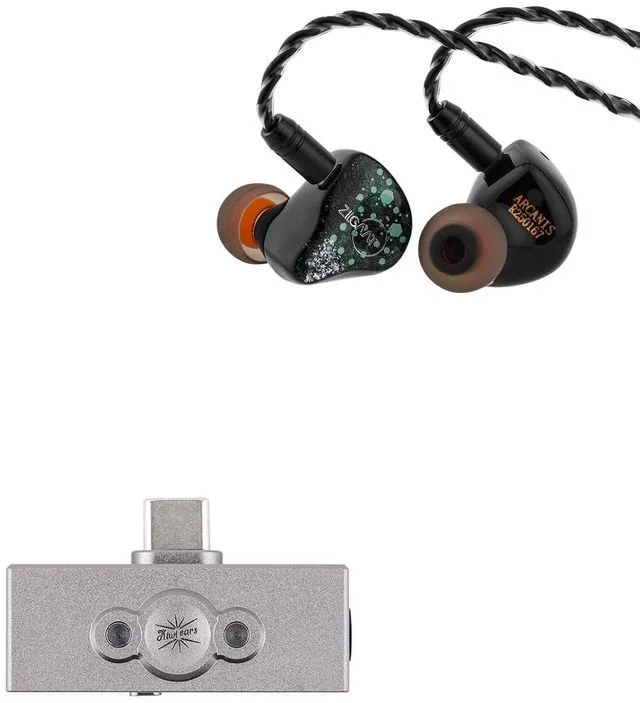 Main image of ZiiGaat Arcanis in Ear Monitor, Professional 2DD+5BA Hybrid IEM Earphone + Kiwi Ears Allegro Pro Upgraded IEM Earphone DAC/AMP