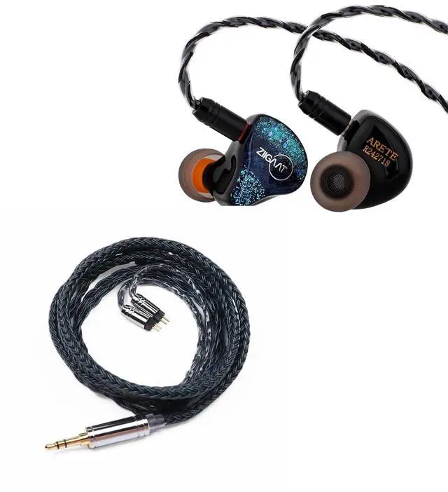Main image of ZiiGaat x Fresh Reviews Arete in Ear Monitor, 1DD+4BA Hybrid Earphone IEM + Tripowin Zonie IEM Cable, 16 Core Silver Plated Earphone Upgraded Cords