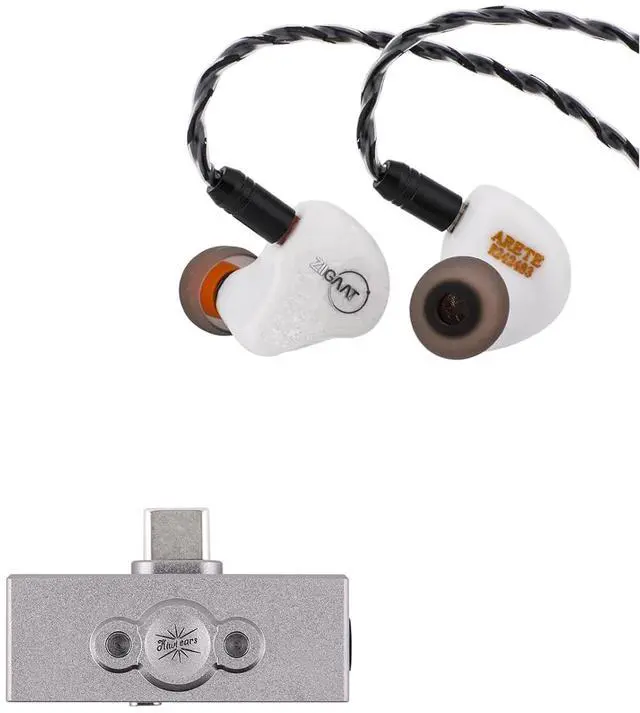 Main image of ZiiGaat x Fresh Reviews Arete in Ear Monitor, 1DD+4BA Hybrid Earphone IEM, Wired Gaming Earbuds(White) Kiwi Ears Allegro Pro Upgraded IEM Earphone DAC/AMP