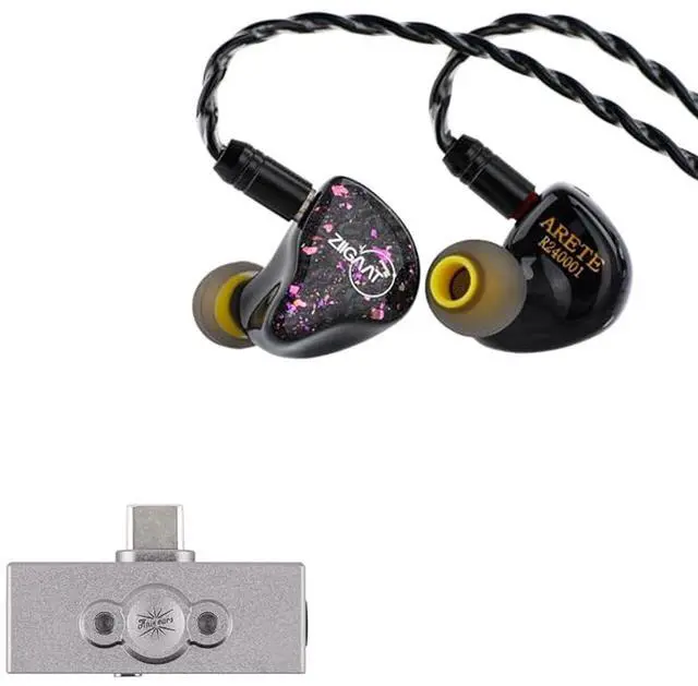 Main image of ZiiGaat x Fresh Reviews Arete in Ear Monitor(Black) Kiwi Ears Allegro Pro Upgraded IEM Earphone DAC/AMP