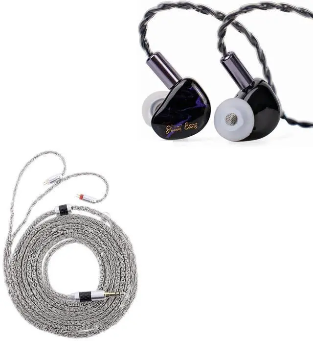 Main image of Kiwi Ears Cadenza 10mm Beryllium Dynamic Driver IEM(Purple) + Tripowin Zonie 2M IEM Cable(2Pin, Grey)