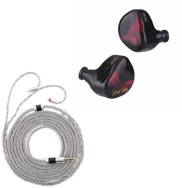 Main image of Kiwi Ears Cadenza 10mm Beryllium Dynamic Driver IEM(Red) + Tripowin Zonie 2m IEM Cable(2Pin, Grey)