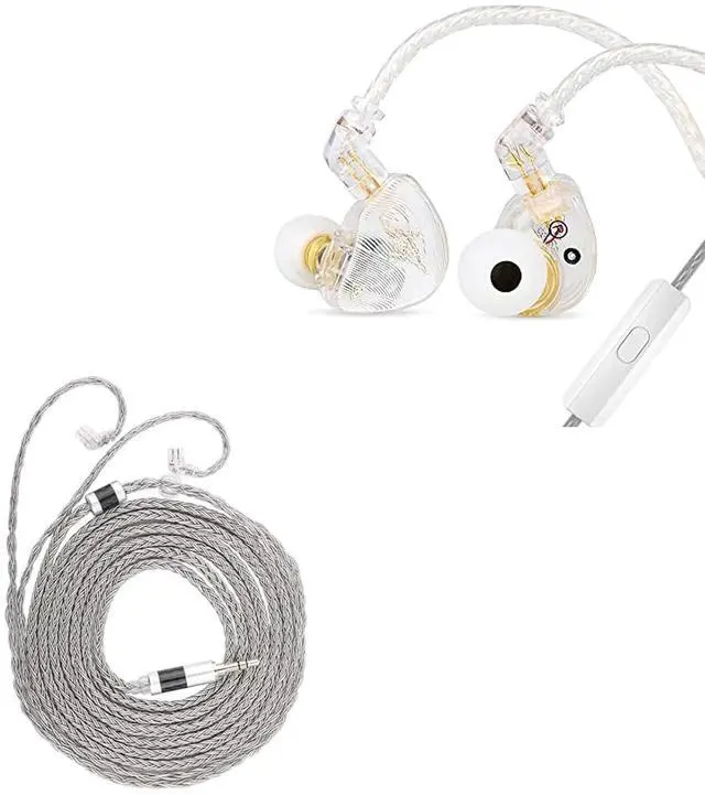 Main image of TANGZU Waner S.G HiFi 10mm Dynamic Driver PET Diaphragm in-Ear Earphone (White, with Mic) + Tripowin Zonie IEM Cable(Recessed 2Pin, Grey)