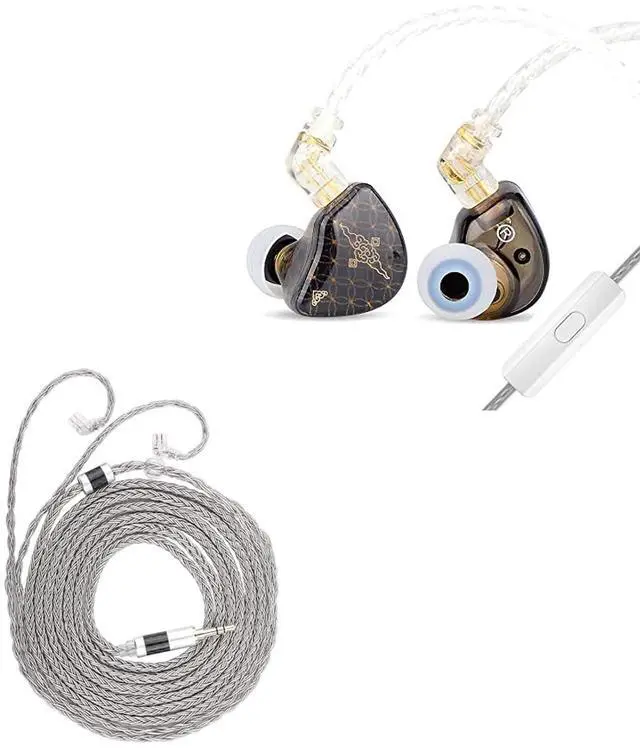 Main image of TANGZU Waner S.G HiFi 10mm Dynamic Driver PET Diaphragm in-Ear Earphone (Black, with Mic) + Tripowin Zonie 2m IEM Cable(Recessed 2Pin, Grey)