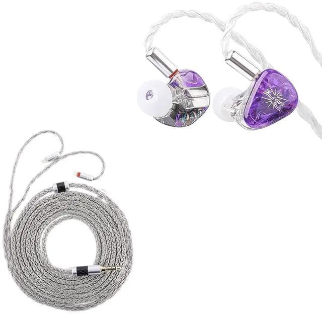 Main image of Kiwi Ears Orchestra Lite Custom 8BA in-Ear Monitor IEM (Purple) + Tripowin Zonie IEM Cable(2Pin, Grey)