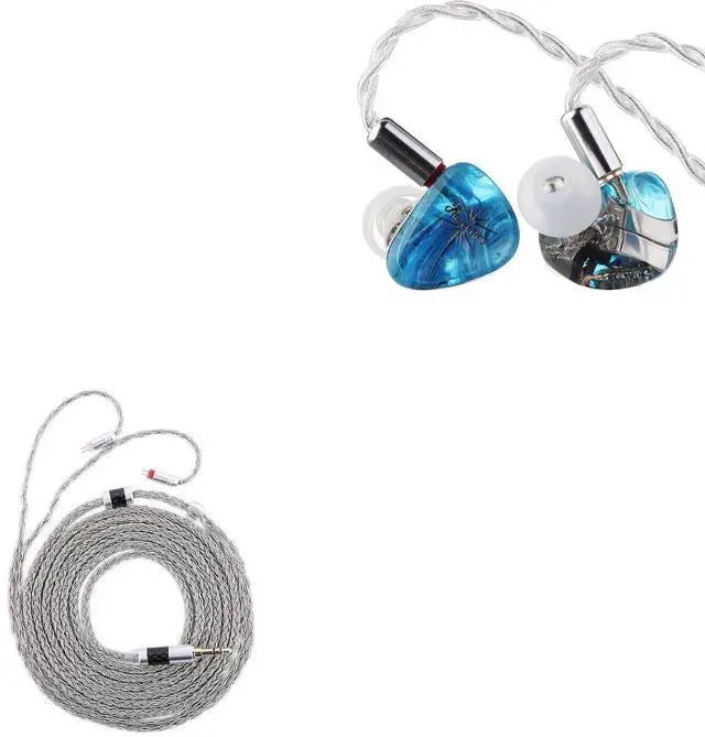 Main image of Kiwi Ears Orchestra Lite Performance Custom 8BA in-Ear Monitor IEM with Detachable 4-core 7N Oxygen-Free Copper OFC Cable, Tripowin Zonie IEM Cable, 2m Long Earbud Cable