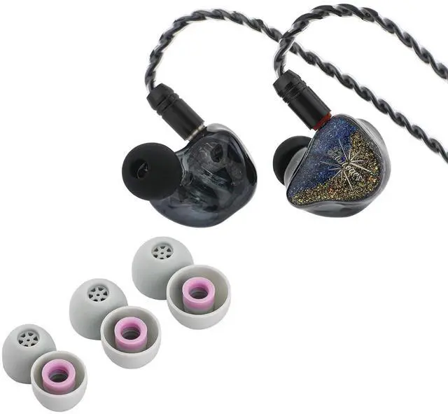 Main image of Kiwi Ears Forteza in Ear Monitor (Black) + Kiwi Ears Flex Earbud SiliconeTips