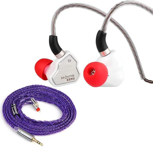 Main image of 7Hz Salnotes Zero in-Ear Earphone(White, Without Mic) + Tripowin Zonie Cable (2pin-0.78mm, 3.5mm, Violet)