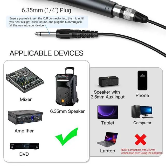 Alt view image 4 of 7 - K6 Karaoke Microphone, Dynamic Vocal Microphone for Singing