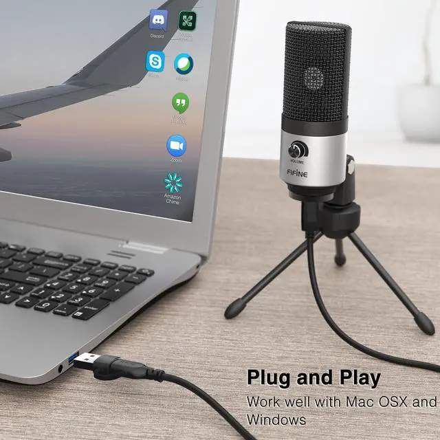 Alt view image 3 of 6 - K669 Silver USB Microphone for Zoom Video Meeting Online Class