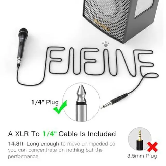Alt view image 3 of 7 - Karaoke Microphone and Audio Mixer Kit, Dynamic Vocal Mic for Speaker,Wired Handheld Mic with On and Off Switch,Gaming Streaming PC Mixer with Slider Fader,for Video/Podcast Recording(K6+SC3W)