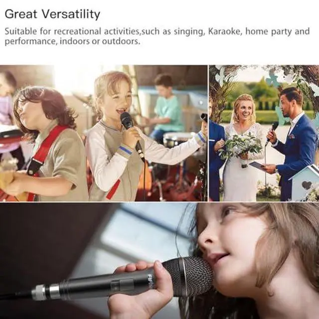 Alt view image 5 of 7 - Karaoke Microphone and Audio Mixer Kit, Dynamic Vocal Mic for Speaker,Wired Handheld Mic with On and Off Switch,Gaming Streaming PC Mixer with Slider Fader,for Video/Podcast Recording(K6+SC3W)