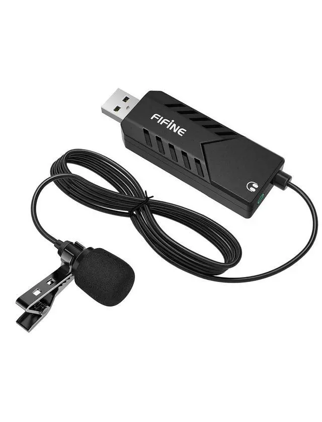 Alt view image 7 of 7 - USB Lavalier Lapel Microphone, Clip-on Cardioid Condenser Computer Mic Plug and Play USB Microphone with Sound Card for PC and Mac-K053
