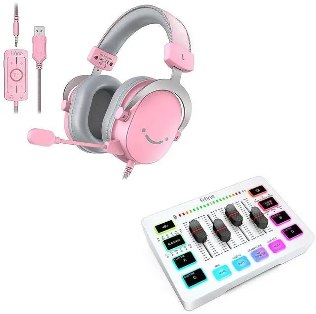 Main image of PC Over-Ear Wired Streaming Headset and Audio Mixer,USB Gaming Headset with 7.1 Surround Sound,Control Box,for PS5/Xbox/Switch,PC Mixer with Monitoring,for Video/Game Voice/Podcast(H9P+SC3W)