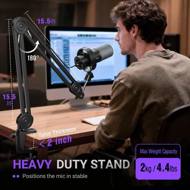 Alt view image 7 of 7 - AmpliTank K688T Dynamic Microphone Set, Podcast XLR/USB Mic