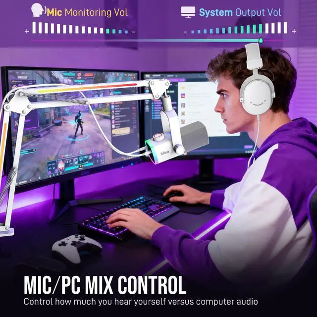 Alt view image 5 of 7 - AM8PROTW Streaming Microphone Kit for Gaming, XLR/USB Dynamic Mic