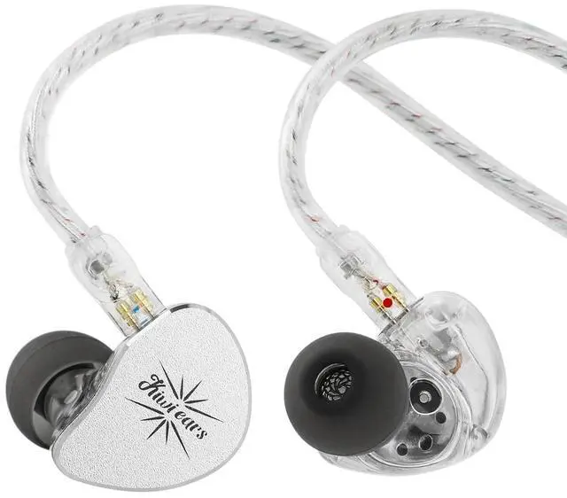 Main image of Kiwi Ears Belle 10mm DLC Dynamic Driver in-Ear Monitor, HiFi Wired Earbuds with Dual Silver-Plated Cables, Professional IEM for Stage Performance/Gaming/Music Production (Typec MIC, Silver)