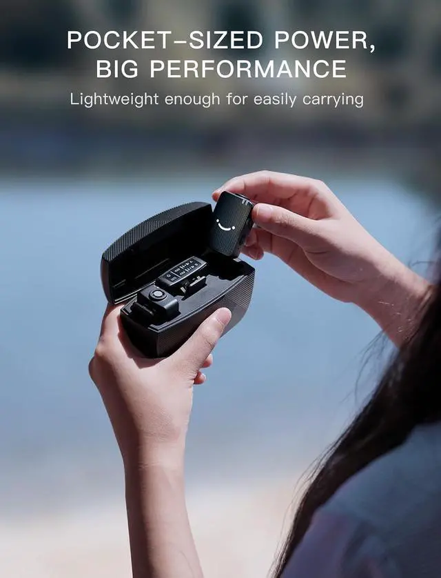 Alt view image 2 of 7 - M9 2 Pack Wireless Lavalier Microphone for iPhone Camera Vlog