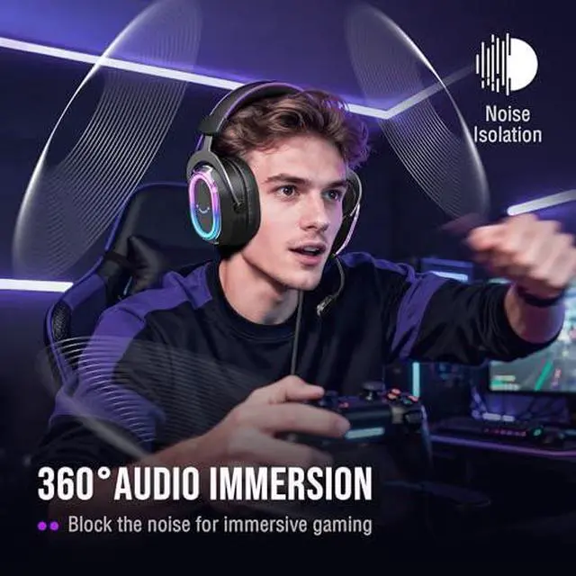 Alt view image 5 of 5 - Streaming Microphone Kit, RGB Dynamic Mic with Boom Arm, 7.1 Surround Sound Mixer,Mic Set with Noise-Canceling Wired Headset and 9.8ft XLR Cable for PC/Podcast/Recording-(AM8PROT+SC8+H13BP+L9)