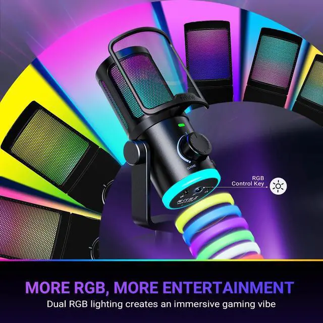 Alt view image 4 of 7 - AM6 USB Gaming Microphone, Condenser Mic with ChatMix Dial