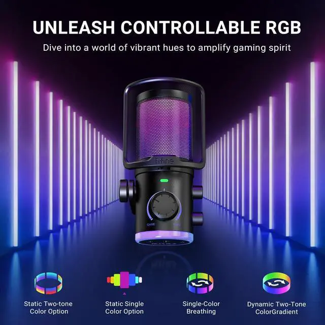 Alt view image 5 of 7 - AM6T Gaming USB Condenser Mic for PC