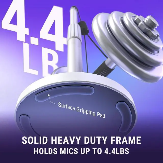 Alt view image 3 of 7 - BS1W Desktop Mic Stand With Adjustable Height Stand for Streaming