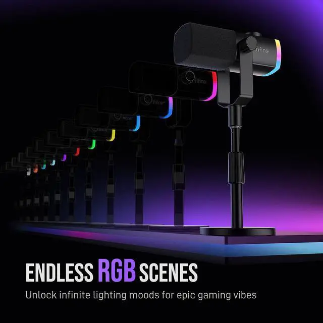 Alt view image 4 of 7 - AM8PROS1 Gaming Microphone, XLR/USB Dynamic Mic Set