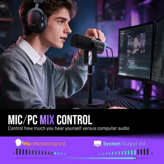Alt view image 5 of 7 - AM8PROS1 Gaming Microphone, XLR/USB Dynamic Mic Set