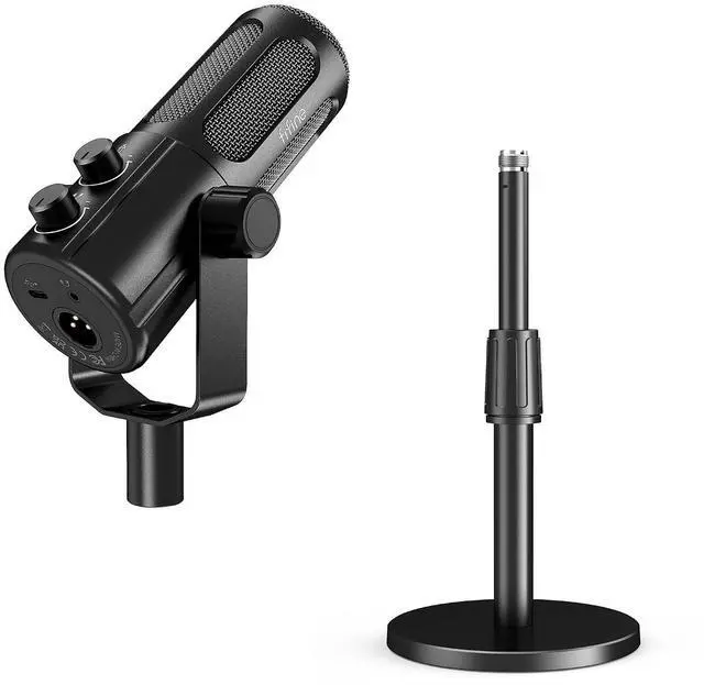 Main image of Podcast Microphone with Desktop Mic Stand Set,USB/XLR Dynamic Microphone with Adjustable Heavy-Duty Desktop Stand for Recording, Gaming, Broadcast (Tank6+BS1)