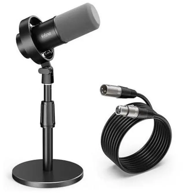 Main image of Studio Streaming Kit, Dynamic Microphone with Desktop Stand & XLR Cable, XLR/USB Microphone with Quick Mute, Male-Female Mic Cord & Table Mic Stand for Recording, Podcast-K688+BS1+L9