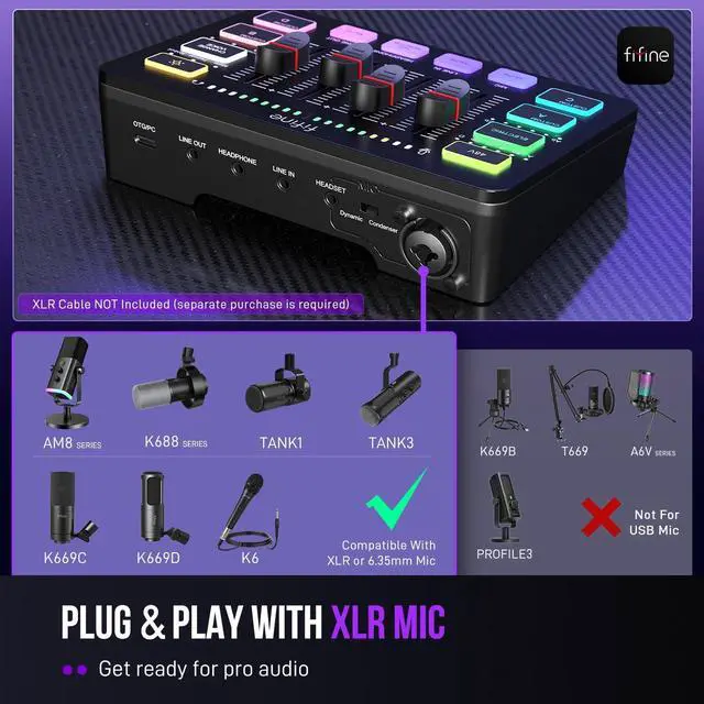 Alt view image 7 of 7 - XLR/USB Microphone Set for Streaming Podcast & Vocal Recording