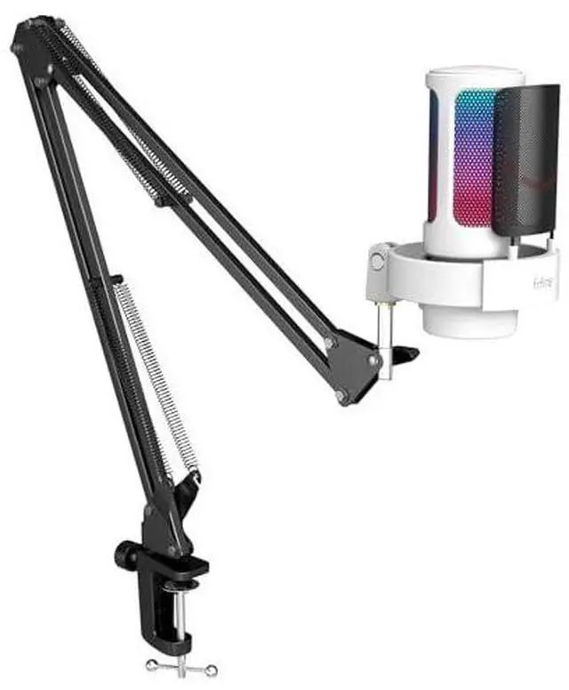 Main image of Gaming Microphone and Arm Stand Bundle,RGB USB Condenser Mic with Headphone Jack,Light Control for Live Streaming,Metal Boom Arm with Heavy Duty Clamp for Podcasting Recording(A8W+CS1)