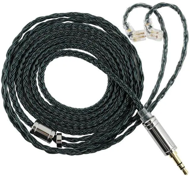 Main image of Tripowin Zonie IEM Cable, 16 Core Silver Plated Earphone Upgraded Cords, 1.25m SPC in Ear Monitor Cable for KZ ZS10 PRO 2 AS10 PRO Tangzu Waner SIMGOT EM6L(Recessed 2pin, 4.4mm)(Moss)
