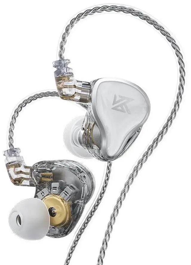 Main image of KZ ZAS 7BA+1DD in-Ear Monitor, HiFi Bass Earbuds, Gaming Earbuds, Hybrid IEM Earphones with Recessed 2pin Cable for Audiophile Musician(Without Mic, Silver)